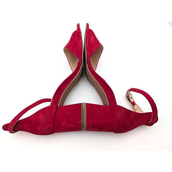 Paul Green Barbee Ankle Strap Heel Sandal Womens Chili Suede Size US9.5/UK7 - Picture 5 of 11